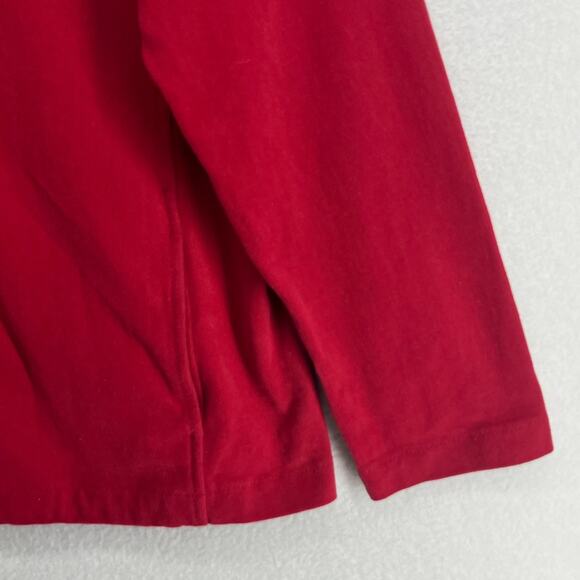 EILEEN FISHER Jacket PL Heavy Brushed Jersey Cotton Sweatshirt Full Zip Red - Picture 8 of 12